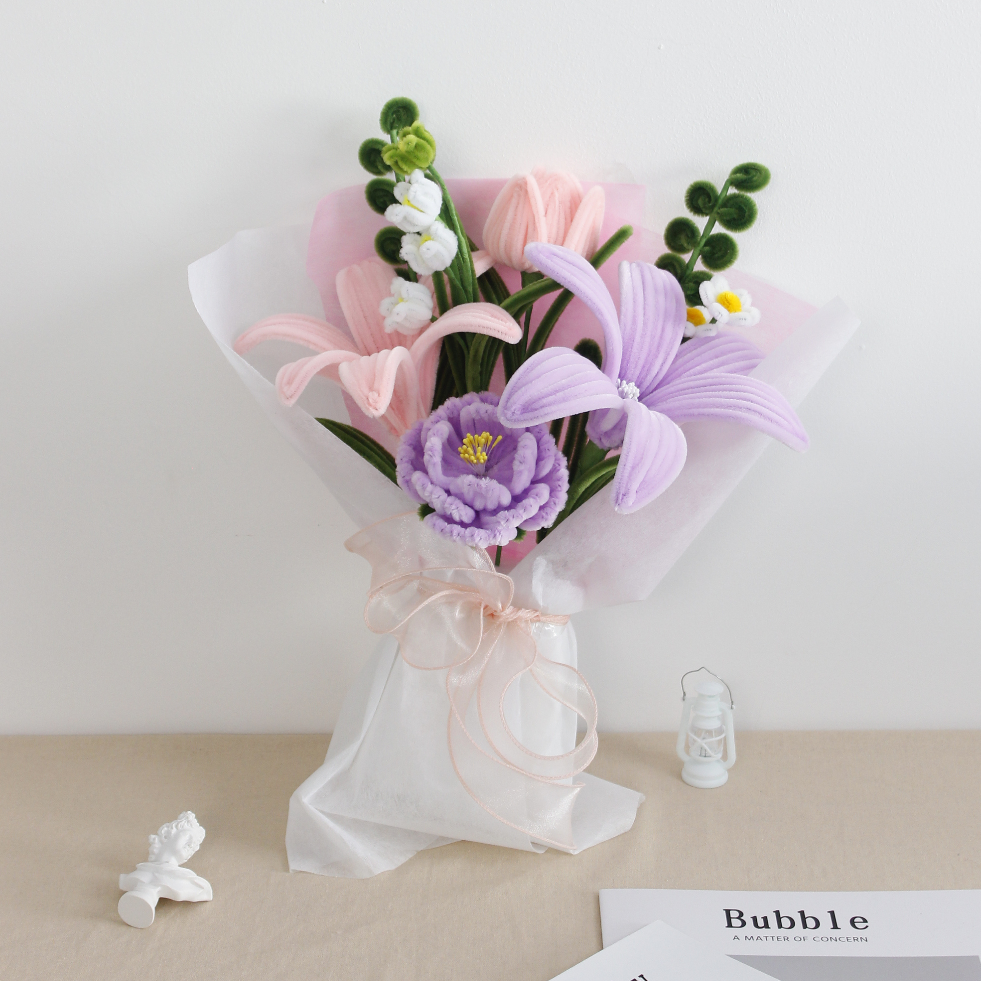 handmade lily flower DIY Kit of Pipe Cleaner Flowers