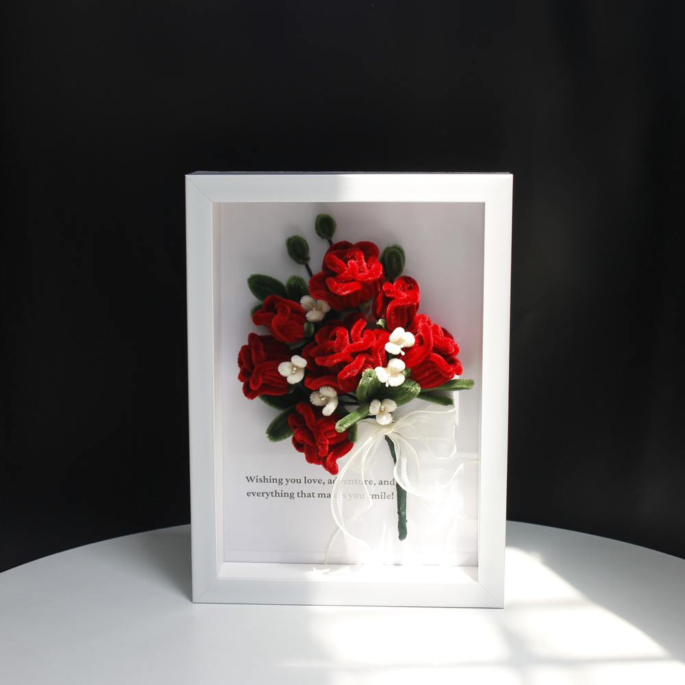 Romantic Roses Bouquet Frame – Handcrafted Rose Gift | Elle Blooming
